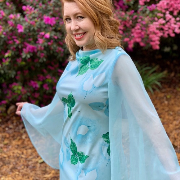 Unique, gorgeous vintage (1960s-70s) maxi dress - Picture 7 of 11